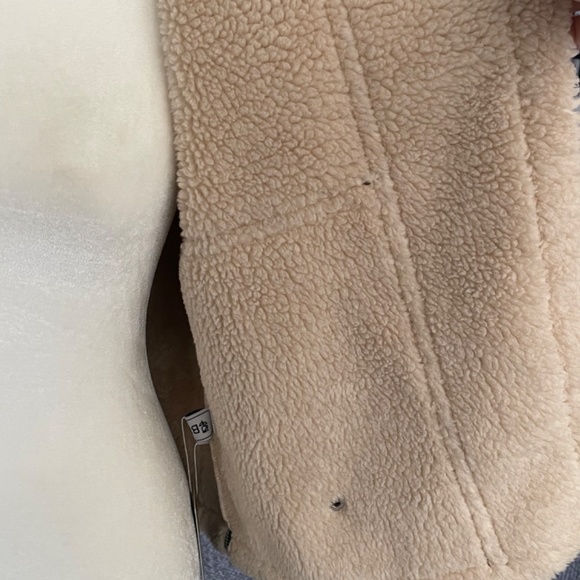 Bida Faux Shearling/Leather Green & Brown Bomber Jacket. Size M - Picture 15 of 16